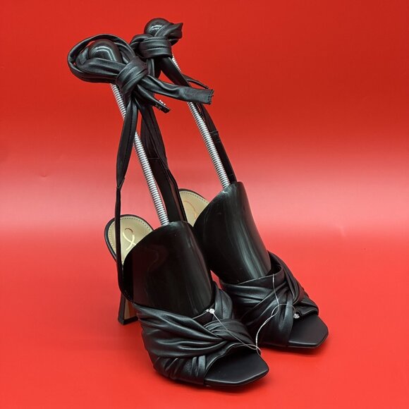 Sam Edelman Lenora Black Twisted Leather Stiletto Sandals Women's Size 5.5M - Picture 2 of 12